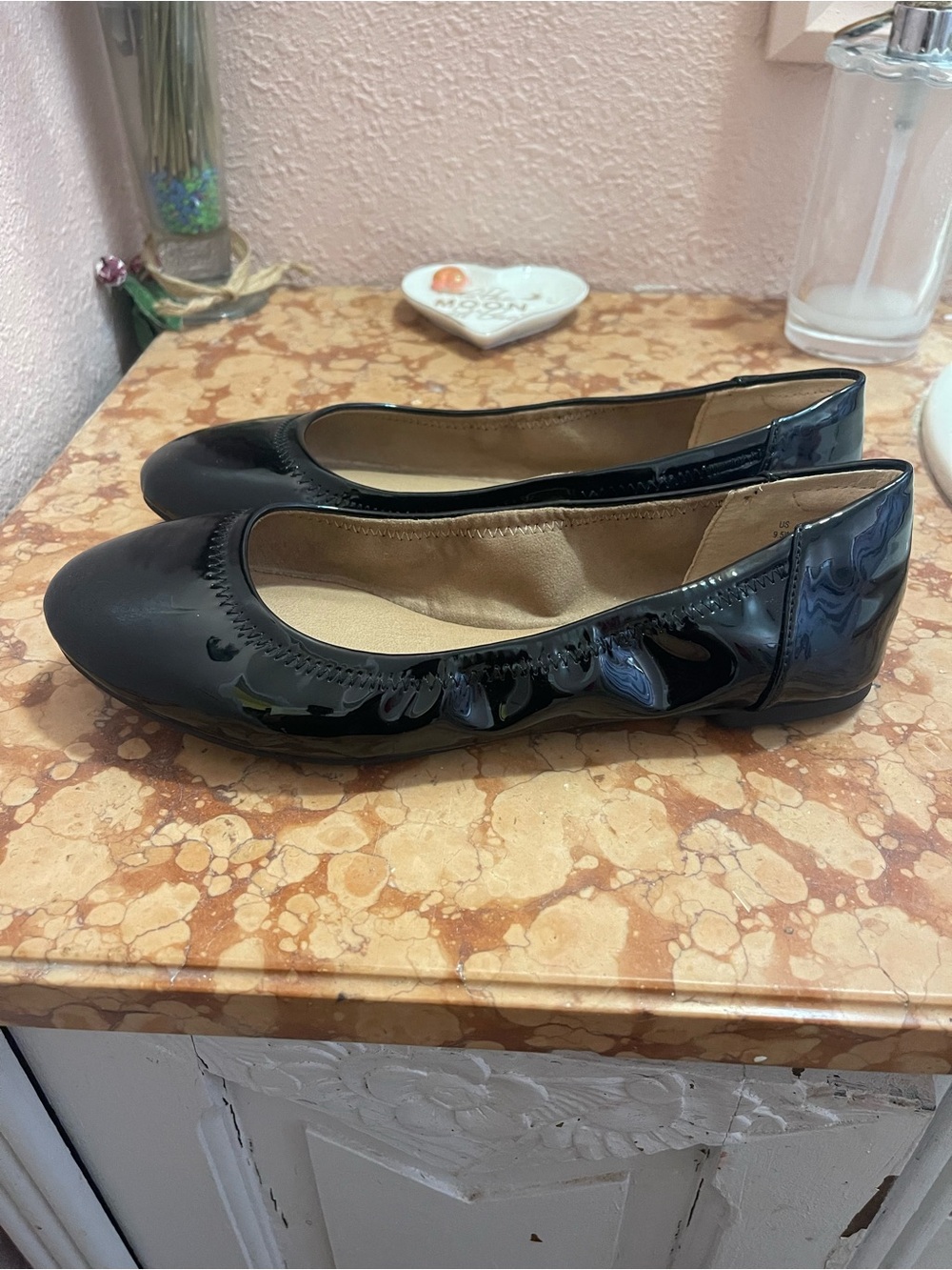 Black Patent Ballet Flats - Women